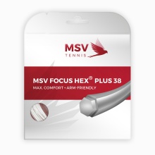 MSV Tennissaite Focus Hex Plus 38 (Haltbarkeit+Spin) weiss 12m Set