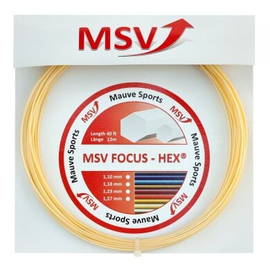 MSV Tennissaite Focus Hex (Haltbarkeit+Spin) natur 12m Set