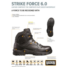 Magnum Arbeitsschuhe Strike Force 6.0 WP Leder (wasserdicht, Sidezip) Composite Toe & Plate schwarz Herren