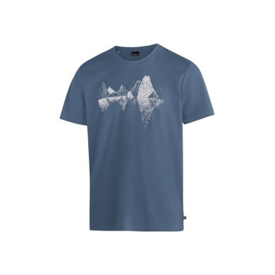 Maier Sports Wander-/Freizeit Tshirt Tilia Pique (Polyester, schnelltrocknend) blau/grau Herren