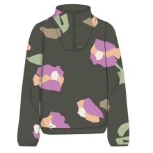 Maloja Fleecepullover MeltinaM (Half Zip, atmungsaktiv) dunkelgrün/blume Damen