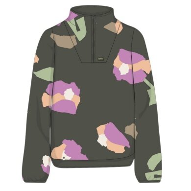 Maloja Fleecepullover MeltinaM (Half Zip, atmungsaktiv) dunkelgrün/blume Damen