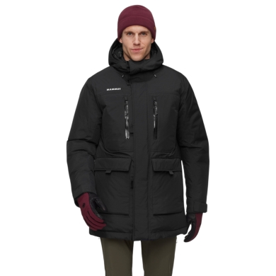 Mammut Winterjacke Arctic Insulated Hooded Parka (2-Lagen, wärmend dank Daunenfüllung) schwarz Herren