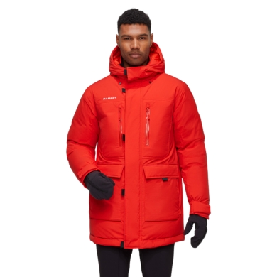 Mammut Winterjacke Arctic Insulated Hooded Parka (2-Lagen, wärmend dank Daunenfüllung) rot Herren