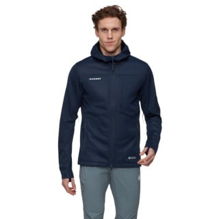 Mammut Ganzjahres-Softshelljacke Ultimate VIII SO Hooded (3-Lagen, winddicht) marineblau Herren
