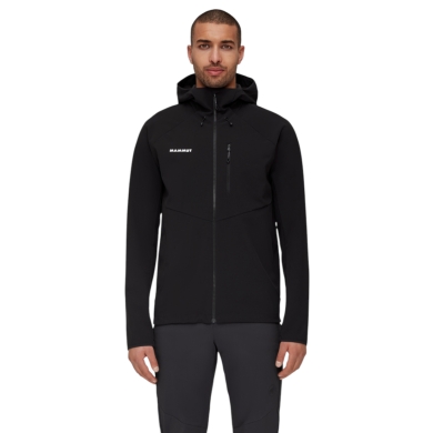 Mammut Softshell-Wanderjacke Ultimate Comfort SO Hooded (4‑Wege-Stretch, winddicht) schwarz Herren