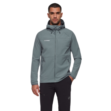 Mammut Softshell-Wanderjacke Ultimate Comfort SO Hooded (4‑Wege-Stretch, winddicht) grau Herren