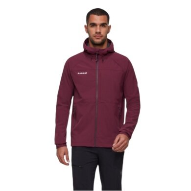 Mammut Softshell-Wanderjacke Ultimate Comfort SO Hooded (4‑Wege-Stretch, winddicht) weinrot Herren
