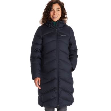 Marmot Wintermantel Montreaux Coat (Daunenfüllung, abnehmbare Kapuze, wasserabweisend) navyblau Damen