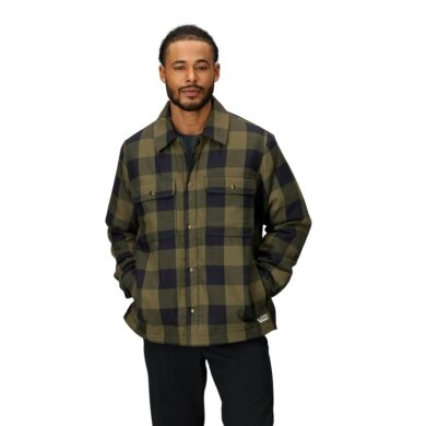 Marmot Hemdjacke Ridgefield Sherpa Flannel (Baumwolle, warm) dunkelgrün/schwarz Herren
