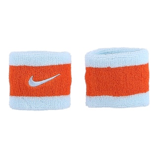 Nike Schweissband Swoosh (72% Baumwolle) glacierblau/orange - 2 Stück