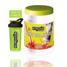 NUTRIXXION Protein Drink Whey Isolate 100 Banane/Erdbeere 450g Dose + GRATIS Shaker (MHD 03/2022)