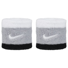 Nike Schweissband Swoosh (72% Baumwolle) grau/schwarz/weiss - 2 Stück