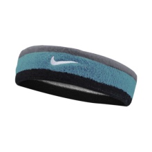Nike Stirnband Swoosh (70% Baumwolle) grau/blaugrün/schwarz - 1 Stück