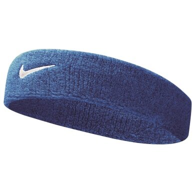 Nike Stirnband Swoosh (70% Baumwolle) royalblau - 1 Stück