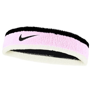 Nike Stirnband Swoosh (70% Baumwolle) pink/schwarz/weiss - 1 Stück