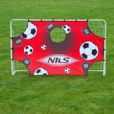 Nils Camp Fussballtore BR240P mit Trainingspanel - 240x150cm - weiss/rot