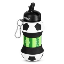 Nils Camp Trinkflasche NC4104 Fussball Motiv (Silikon-Faltbecher) 550ml weiss/schwarz