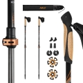 Nils Camp Wanderstöcke NW8613 (Trekking/Nordic Walking, aus Carbon, höhenverstellbar) schwarz/gold - 2 Stück