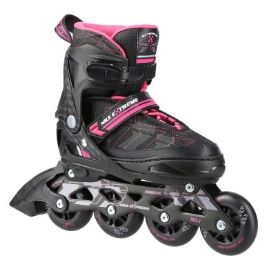 Nils Extreme Inline Skates NA11002 (Rollen: 76/80mm/82A, Kugellager: ABEC 7) schwarz/pink Damen