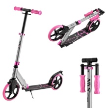Nils Extreme Scooter HM127 (aufklappbarer Roller, Kugellager: ABEC 7) silber/pink - Kinder