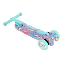 Nils Fun Scooter HLB15A Led mit Bremse (aufklappbarer Roller, Kugellager: ABEC 7) mint/bunt - Mädchen