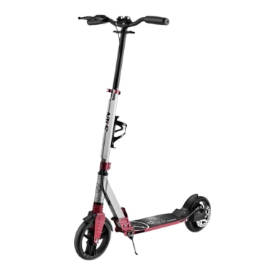 Nils Extreme Scooter Led HM122T mit Scheibenbremse (aufklappbarer Roller, Kugellager: ABEC 7) schwarz/silber