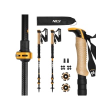 Nils Camp Wanderstöcke TK8605 (Trekkingstöcke, höhenverstellbar) schwarz/gold - 2 Stück