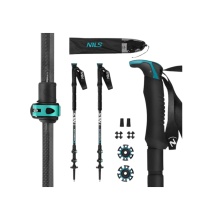 Nils Camp Wanderstöcke TK8607 aus Carbon (Trekkingstöcke, höhenverstellbar) schwarz/grau - 2 Stück