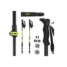 Nils Camp Wanderstöcke TK8608 (Trekkingstöcke, höhenverstellbar) schwarz/gelb - 2 Stück