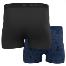 Odlo Boxershorts Active F-Dry Graphic Unterwäsche schwarz/limogesblau Herren - 2er Pack