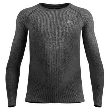 Odlo Langarmshirt Performance Warm Blackcomb (warm, nahtlos, schnelltrocknend) Unterwäsche schwarz/grau Herren