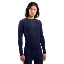 Odlo Langarmshirt Performance Warm Blackcomb (warm, nahtlos, schnelltrocknend) Unterwäsche dunkelblau Herren