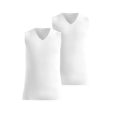 Odlo Funktionsunterwäsche Singlet Active Light mit Ausschnitt weiss Herren - 2er Pack