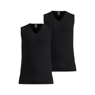 Odlo Funktionsunterwäsche Singlet Active Light mit Ausschnitt schwarz Herren - 2er Pack
