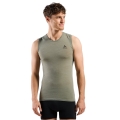 Odlo Funktionsunterwäsche Singlet Merino Performance 140 Seamless (Merinowolle, maximale Bewegungsfreiheit) grün Herren