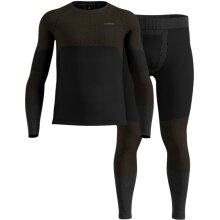 Odlo Funktionsunterwäsche-Set Fundamentals Performance Warm (Langarmshirt und lange Hose) schwarz/braun Herren