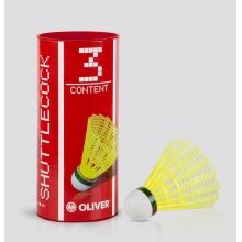 Oliver Badmintonbälle Pro-Tec 5 Nylon/Korkfuß gelb Dose 3er