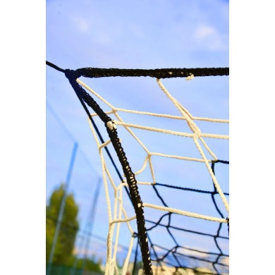 Powershot Fussballtor-Netz gestreift weiss/schwarz 7,32m x 2,44m x 2m x 2m