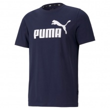 Puma Freizeit-Tshirt Essentials Logo (100% Baumwolle) peacoatblau Herren