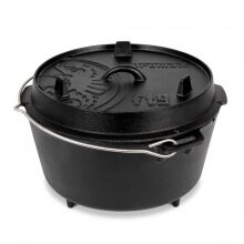 Petromax Feuertopf ft9 (Dutch Oven) aus Gusseisen - Inhalt Topf (max.): 7,5 Liter - schwarz - 10,4kg