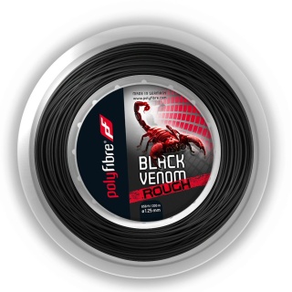 Polyfibre Tennissaite Black Venom Rough (Haltbarkeit+Spin) schwarz 200m Rolle