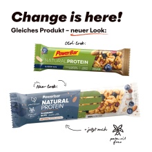 PowerBar Eiweissriegel Natural Protein Erdnüssen/Mandeln/kandierten Cranberries/Heidelbeeren 24x40g Box