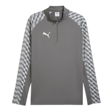 Puma Sport-Langarmshirt teamLIGA26 Training 1/4 Zip Top (100% rec. Polyester, atmungsaktiv) grau Herren