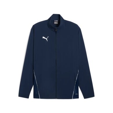 Puma Sportjacke teamGOAL Sideline Jacket (100% rec. Polyester, atmungsaktiv) navyblau Herren
