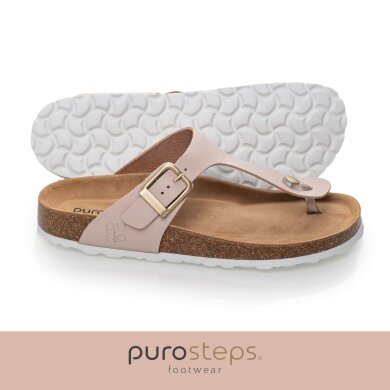 Purosteps Zehensandale Marbella Eco (Leder) rosa/braun Damen