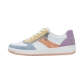 Rieker Sneaker M5520-91 (Kunstleder, mit seitlichen Reissverschluss) weiss/bunt Damen
