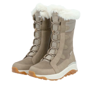 Rieker Winterstiefel Evolution W0070-64 Rauhleder (Stiefel mit seitlichen Reissverschluss und Innenfutter) beige Damen