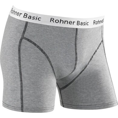 Rohner Boxershort Basic Unterwäsche grau/schwarz Herren - 1 Stück
