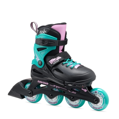 Rollerblade Inline Skates Fury (Rollen: 72mm/80A, Kugellager: SG3) schwarz/blaugrün Kinder